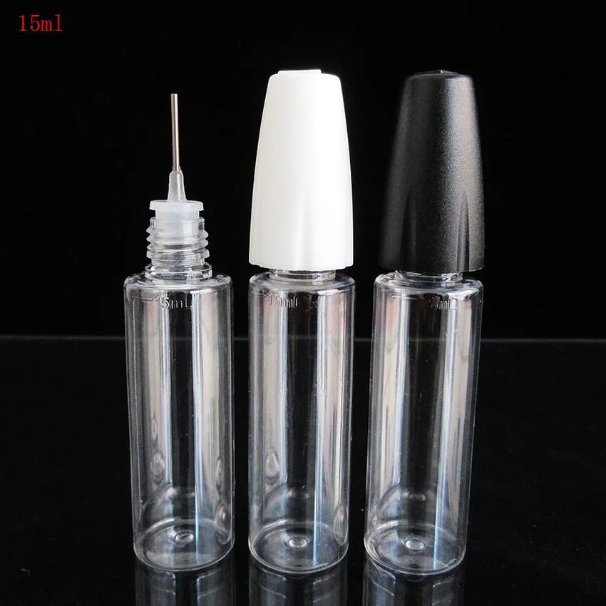 

10pcs 15ML New design PET Empty Refillable Bottle,Needle tip Dropper Bottle for Ego,E liquid ,Clear Plastic Small needle Bottl