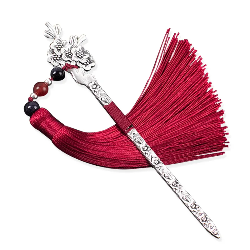 

Chinese Style Classic Tassel Antique Metal Bookmark Novelty Creative Handmade Student Stationery Book Mark Hairpin Gift Supplies