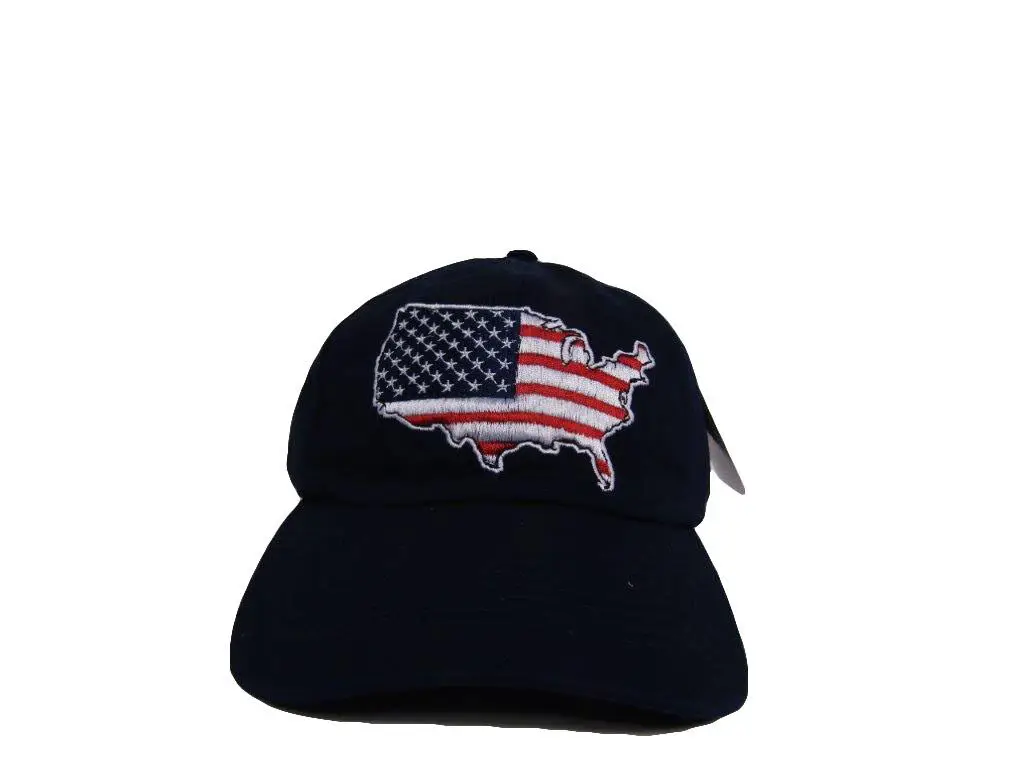 Black Printed USA America Flag in Country Baseball Cap HatMen's