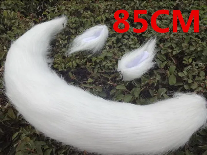 Аниме Spice and Wolf Holo Fox Kamisama Kiss Kamisama Hajimemashita уши хвост косплей реквизит - Цвет: White 85cm