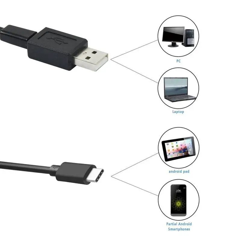 Gizcam 8 мм 2MP 8 светодиодный 7,0/5,0/3,0/1,0 M для телефонов на базе Android с Bluetooth Тип usb C USB эндоскоп бороскоп Гибкая камера для осмотра труб видео Камера