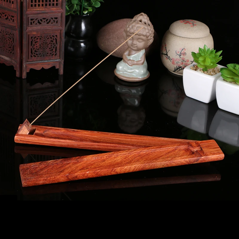 1Pc Pure Natural Incense Joss Stick Incense Burner Plate Wooden Incense
