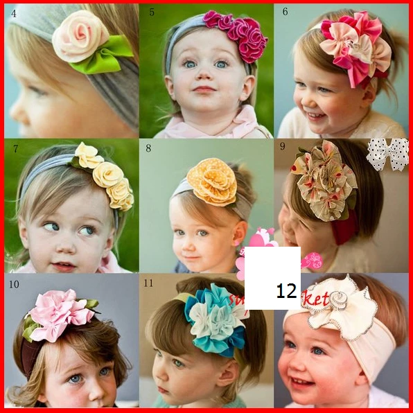para la cabeza para niños y niñas, diadema elástica con flores, accesorios para la cabeza, estilos, A025 _ - AliExpress Mobile