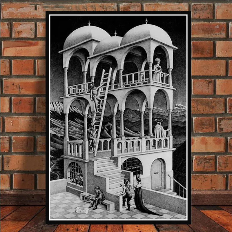 

Posters and Prints Escher Surreal Geometric Artwork Poster Wall Art Picture Canvas Painting for Room Home Decor