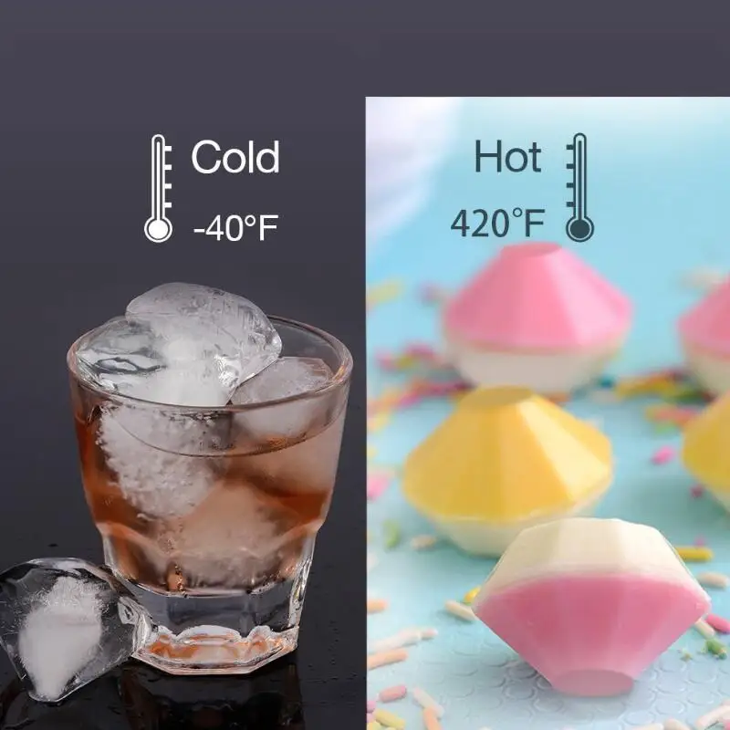 Алмазная форма поднос для льда с крышками силиконовые формы для льда BPA свободный кубик льда для виски конфеты форма шоколадное желе