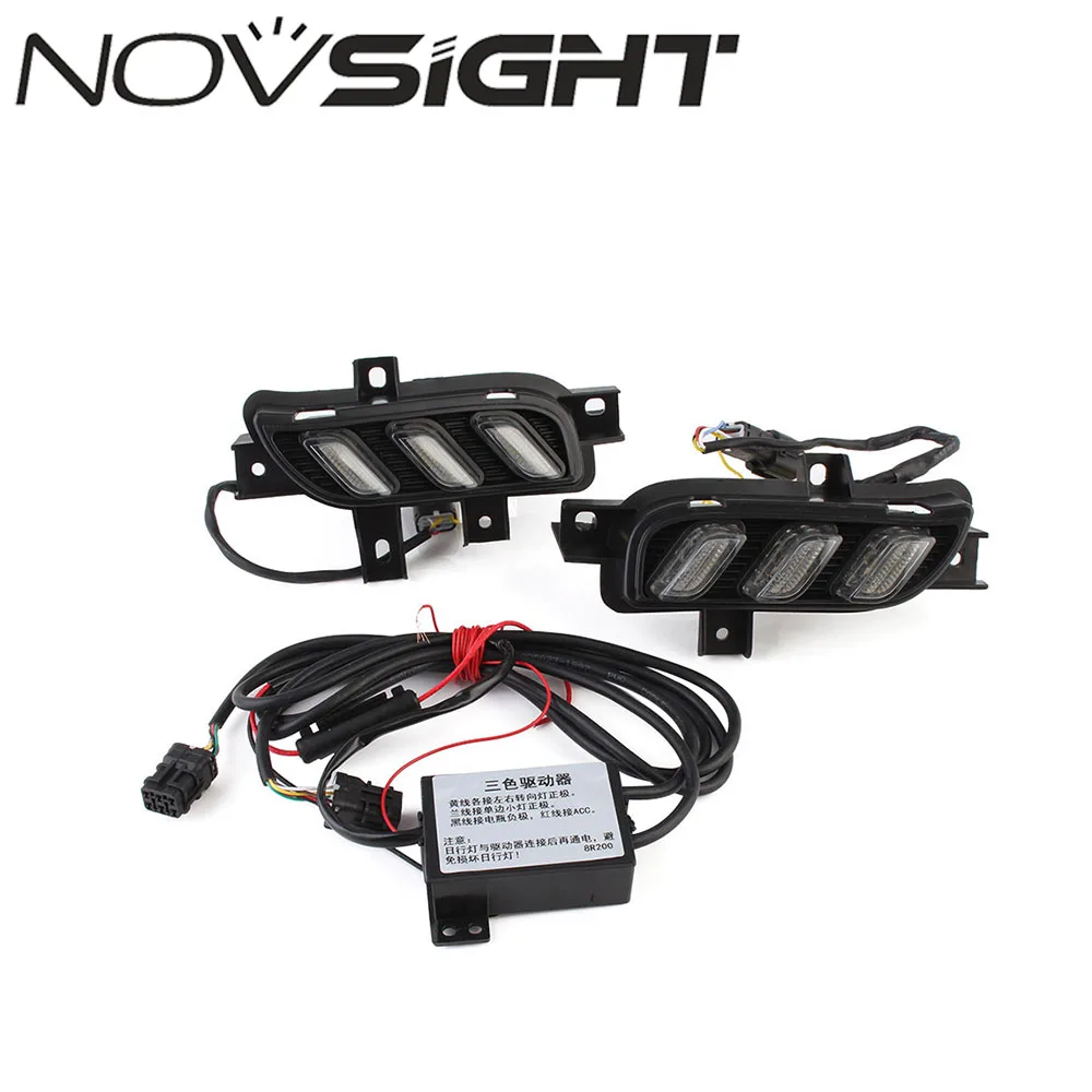 

NOVSIGHT LED DRL Driving Daytime Running Light Car Turn Signal For KIA K3 2017 White Yellow Blue D25