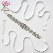 Popodion свадебный горный хрусталь ремень 21 цвета свадебный пояс кристалл свадебный пояс платье аксессуары WAS10135