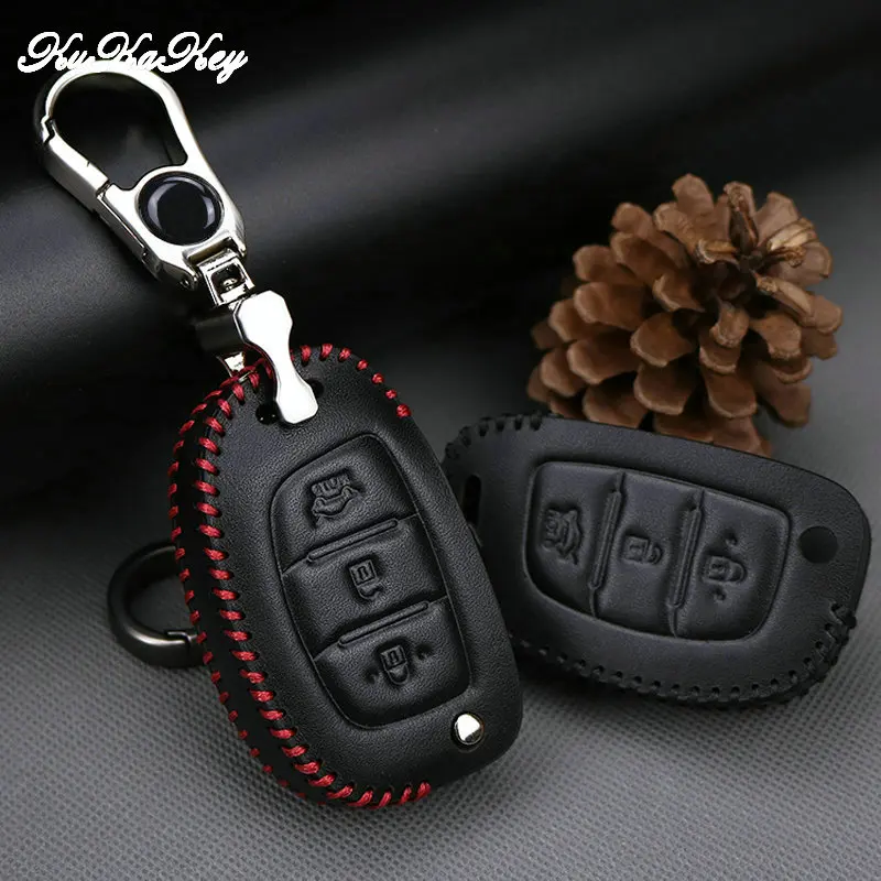 Kukakey для Mistra hyundai HB20 SANTA FE IX35 IX45 акцент I40 модный кожаный чехол автомобильных ключей