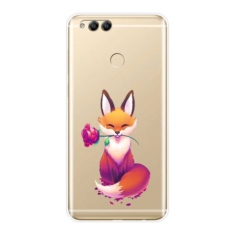 ТПУ чехол для телефона для huawei Honor 10 9 8 8X MAX Kawaii Fox Мягкая силиконовая задняя крышка для huawei Honor 7 8 9 10 Lite 7S 7X 7A 7C Pro