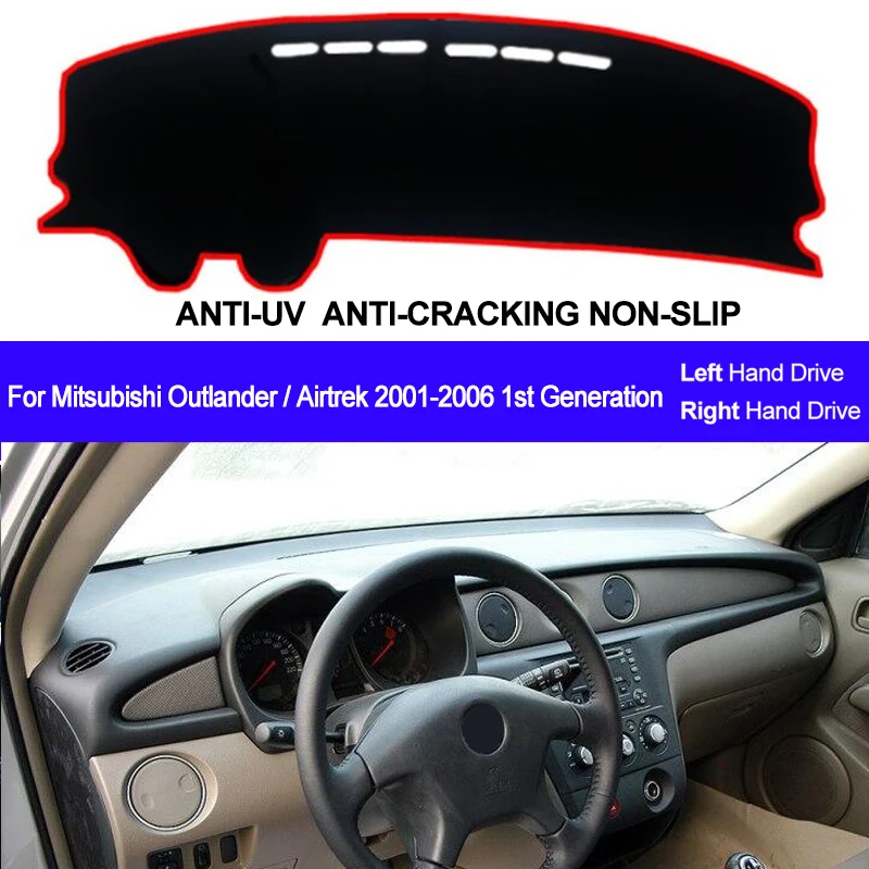 Приборной панели автомобиля Обложка для Mitsubishi Outlander Airtrek 2001-2004 2005 2006 1st поколения приборной коврик ковер коврик с рельефом козырек от солнца