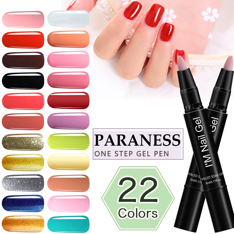 

Paraness One Step Gelpolish Natural Gel Nail 3 In 1 Gel Varnish Pen Vernis Semi Permanant UV Gel Paint Nail Polish DIY Manicure