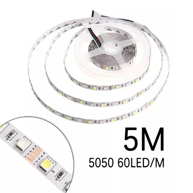 12 В постоянного тока 5 м SMD5050 RGBW IP30 Водонепроницаемый 60 светодиодный/м умный Wifi Alexa телефон приложение управление светодиодные полосы света