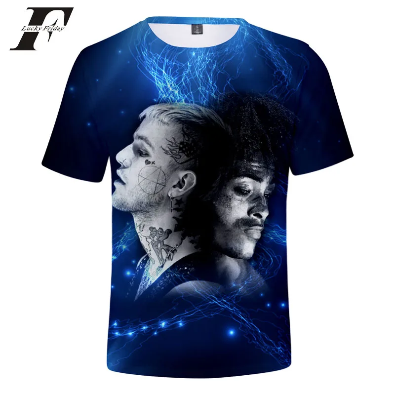 

2018 xxxtentacion and lil peep 3D Print short Sleeve funny t Shirts men Women TShirt tee Top Summer hit hop Femele Clothes 4xl