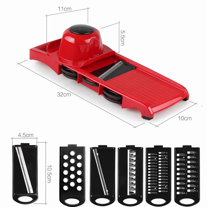 Multi-function-8-in-1-Plastic-Vegetable-Fruit-Slicers-Cutter-Adjustable-Stainless-Steel-Blades-Grater-Free