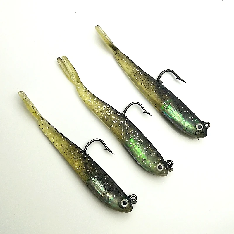 fake fish lure bait 3pcsset 7cm length 5g bass fishing bait seawater fishing black hook fish