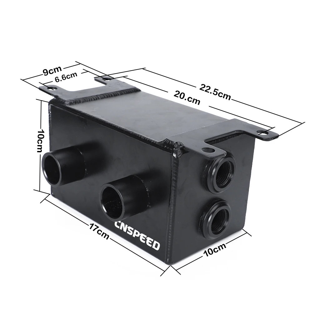 CNSPEED черный алюминиевый маслоуловитель резервуар с дыхательным Fliter Baffled YC101444