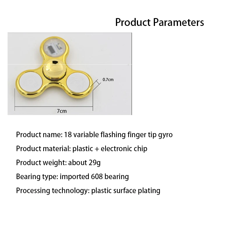 Новый гальванических три листа 18 до 36 Изменить Светодиодный флэш-Непоседа Spinner игрушка Flash декомпрессия гироскопа игрушка
