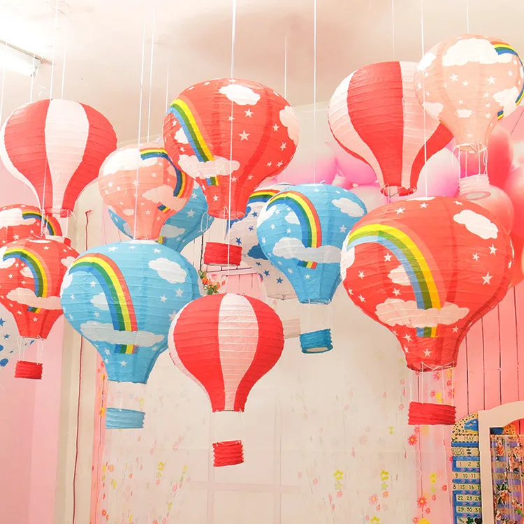 New-Christmas-Decorations-For-16-40cm-100PCS-Rainbow-Hot-Air-Balloon-Paper-Lantern-For-Birthday-Party (3)