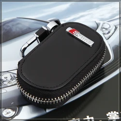 

Retail Sline Logo Auto Key Holder Wallets Car Leather Key Case For Audi A4 A6 S4 S6 Q5 Q7