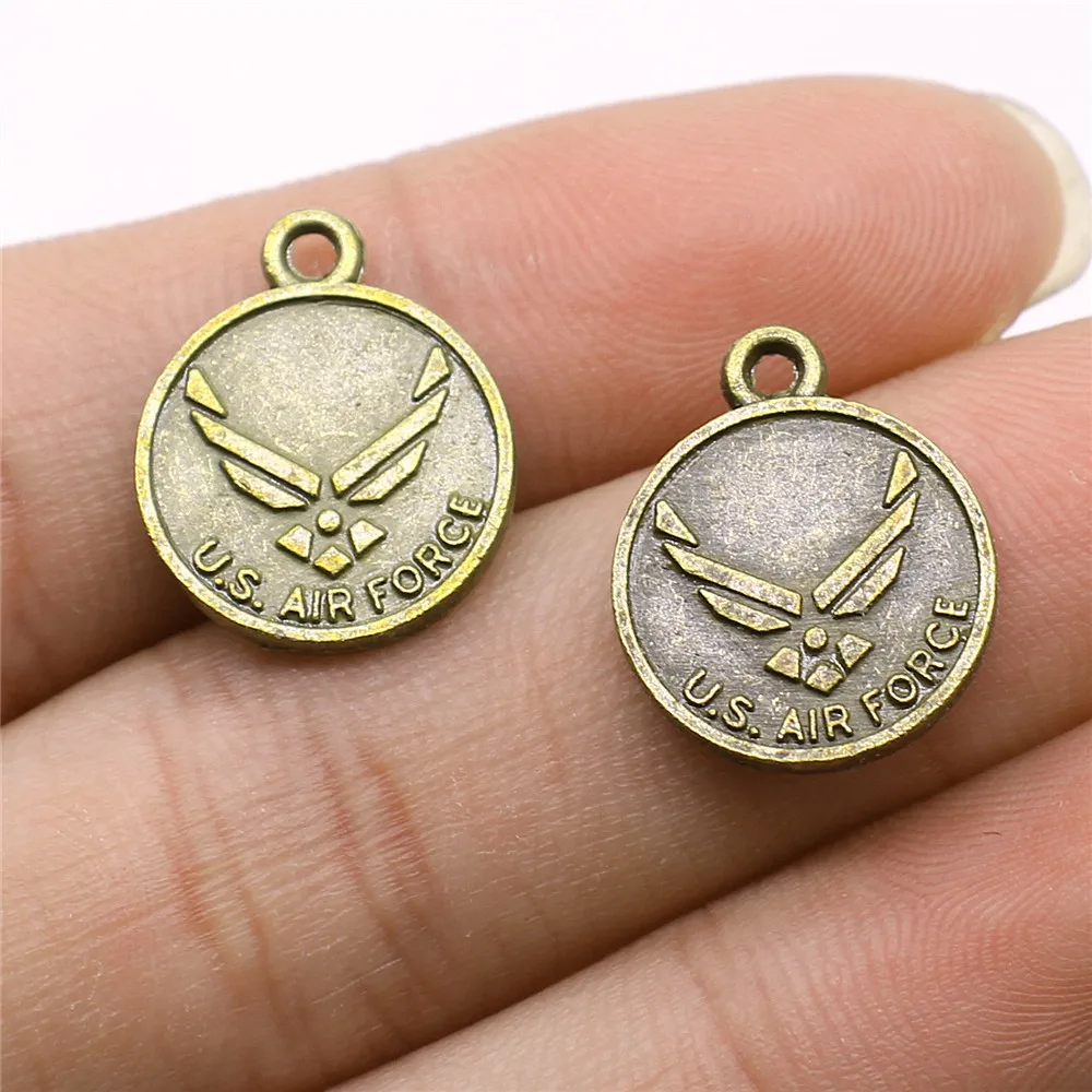 

Clearance Sale 10pcs Antique Bronze Color 15x18mm Us Air Force Charms Pendant For Jewelry Making Diy Jewelry Findings