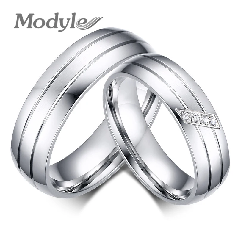 Famous Wedding Rings Promotion For Promotional Zorcvens Famous Brand Rings For Women And Men Engagement Wedding Ring Set Stainless Steel Jewelry With Rhinestone