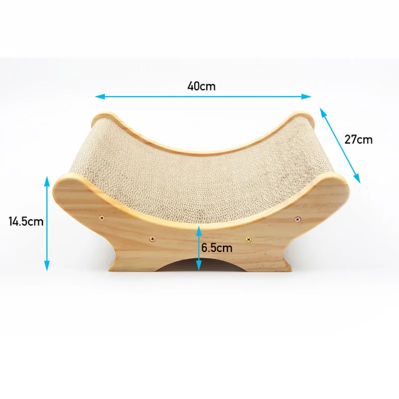 

Cat Kitten Scratch Board Wooden Corrugated Paper Scratching Pad Bed Durable Toy Hogard