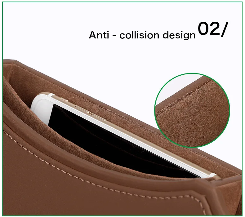 Leather Car Seat Crevice Storage Box Gap Organizer for Volvo XC90 S60 V70 XC60 S80 V50 V40 XC70 S40 Car Accessories  (4)