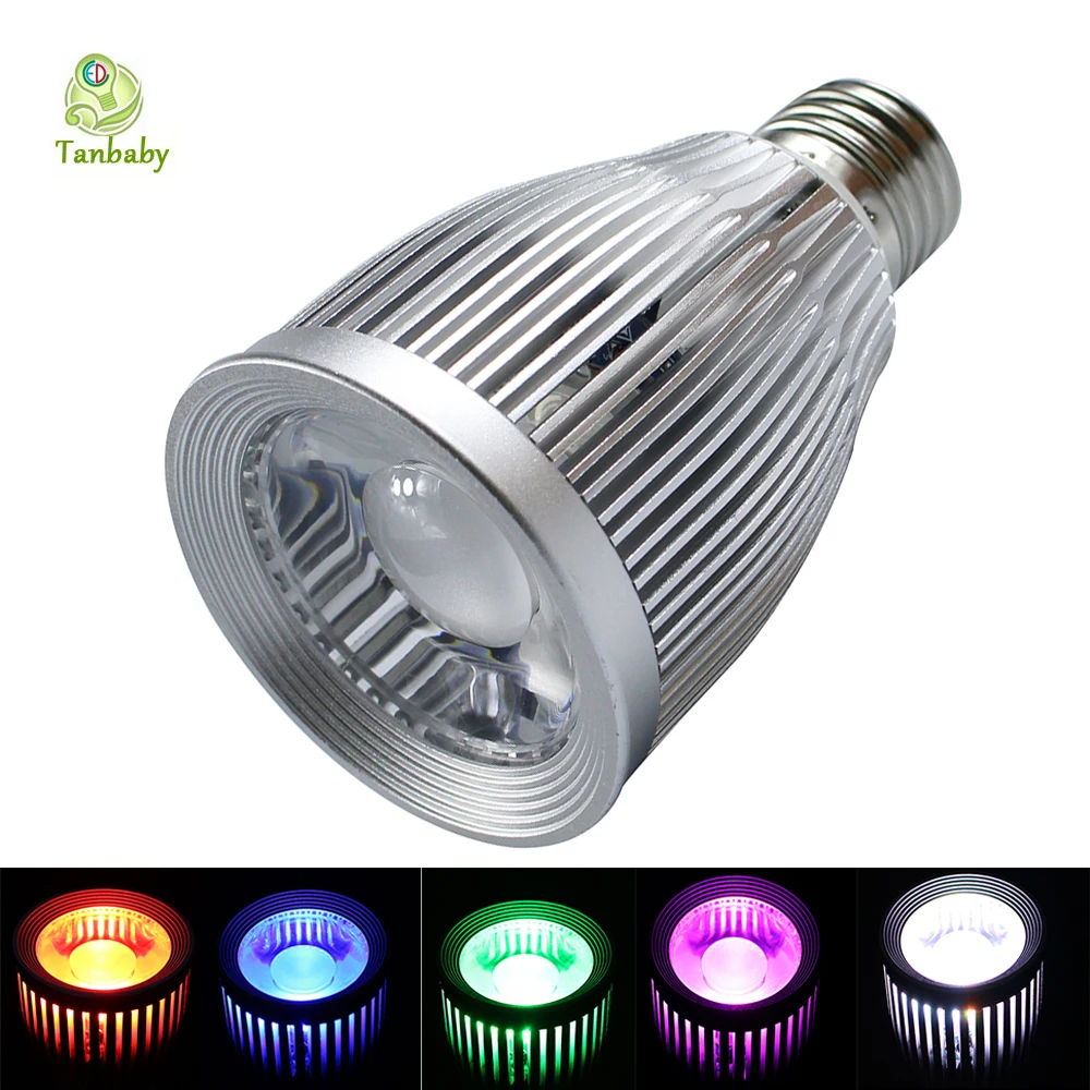 

Tanbaby E27 10W RGB full color led bulb lamp with remote controller AC85-265V indoor decoration home light 16 different color