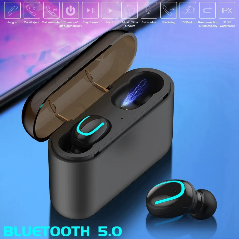 Vtin TWS Ture Earphones Wireless Bluetooth 5.0 Earbuds Waterproof TWS Headset Headphone with 1500mAh Charging Case 3D Stereo     (18)