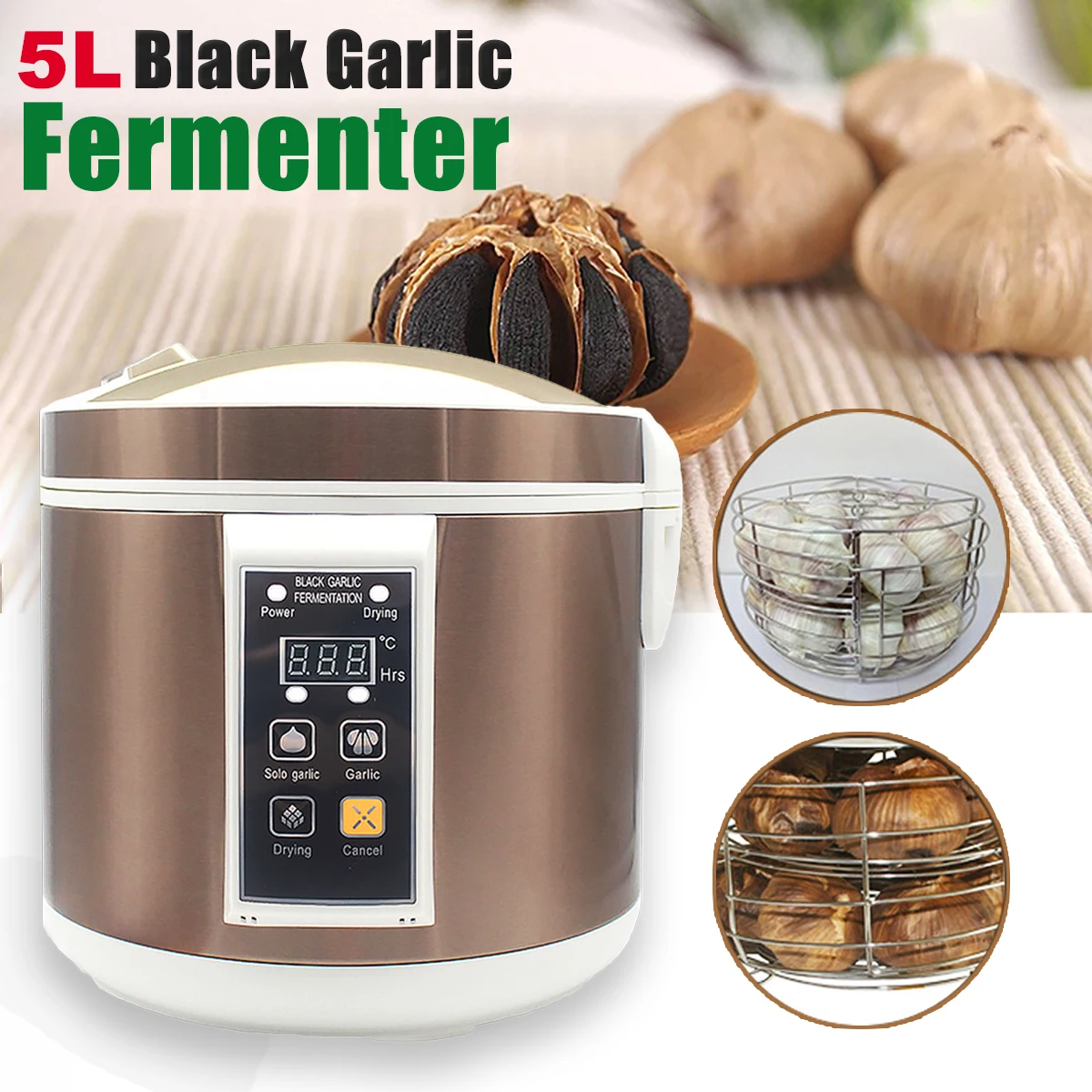 

90W 5L Intelligent Black Garlic Fermenter Automatic Fermentation Machine Household DIY Zymolysis Pot Maker Home Appliances