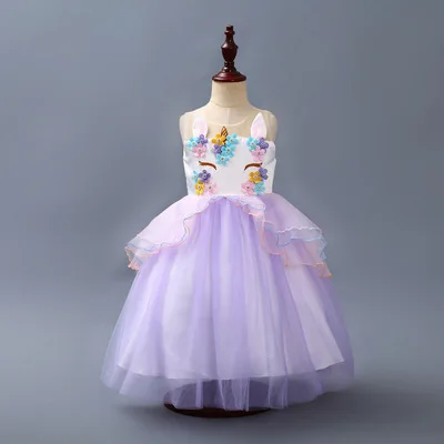 Unicorn Dress Flower Girls Unicorn Tutu Dress Princess Girls Christmas Dress Children Unicorn Party fantasia Girls Dress