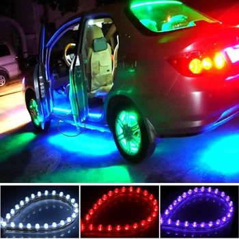 

Urbanroad 1pcs 12V 24cm Led Car Daytime Running Light Universal Waterproof Flexible White LED DRL Strip Tail Stop Brake Light