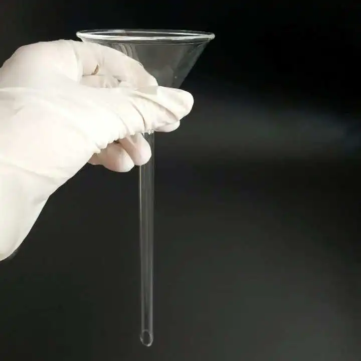 60/75/90mm Long Neck Clear Glass Conical Funnel, triangle funnel for