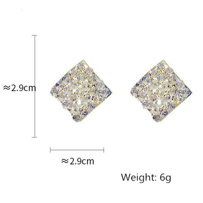 Женские серьги гвоздики с геометрическим кристаллом FYUAN ручной работы в богемном