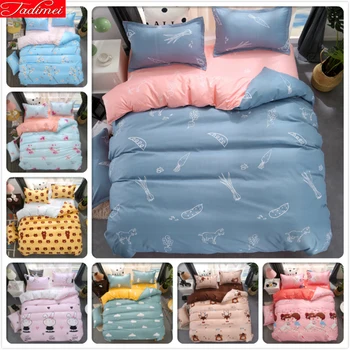 

3/4 pcs Bedding Set Duvet Cover Sheet Quilt Comforter Pillow Case Adult Kids Child Soft Bed Linens Single Double Queen King Size