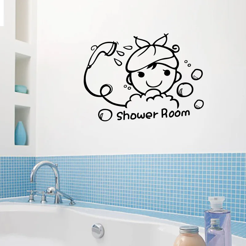 Душевая настенные Стикеры Home Decor DIY Съемный Книги по искусству виниловые панно