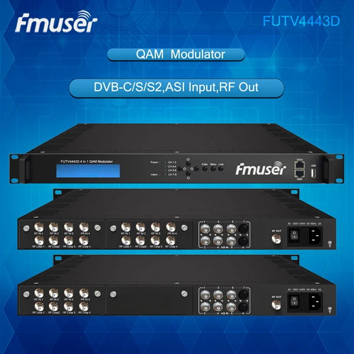 FUTV4443D 4 in 1 Mux-Scrambling QAM Modulator(8Tuner + 6*ASI in, 4Tuner + 6*ASI +2*IP out)with web managementtor FUTV4443D 4 in 1 Mux-Scrambling QAM Modulator(8Tuner + 6*ASI in, 4Tuner + 6*ASI +2*IP out)with web managementtor