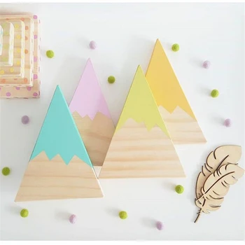 

Cute Nordic Style Wood Mountain Decorative Furnishing Articles Birthday Christmas Gifts Children's Room Decoration Blocks Hot