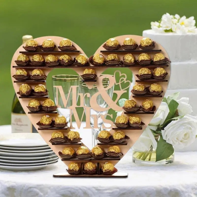 Свадебные деревянные украшения Mr & Mrs подставка для шоколада держатель сладостей