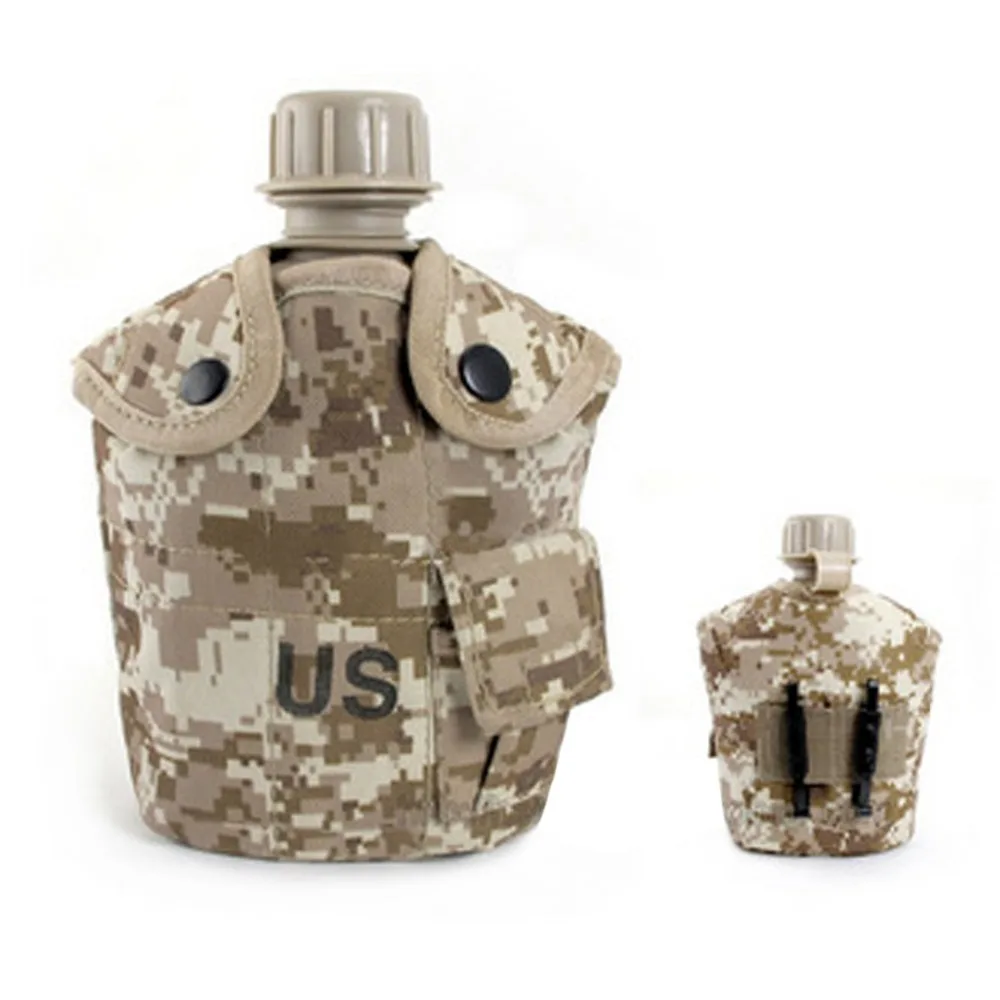 

2019 NewPortable Canteen Tactical Water Bottle Army Cup Thermal Insulation Survival Kettle Military Camping Airsoft Hunting Tool