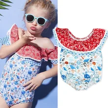 Летом Seashell печати для маленьких девочек детский купальник для девочки Zwempak купальник купальный костюм для девочек детская одежда комбинезон 6-24 M