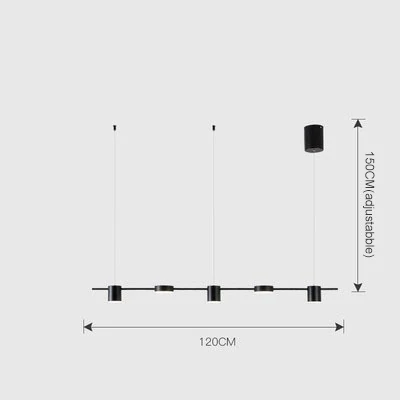 Современный минималистичный подвесной светильник для ресторана, минималистичный барный стол, столовая, креативные длинные подвесные светильники - Цвет корпуса: 5 heads black