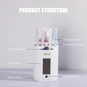 

Intelligent Toothbrush Sanitizer UV Light Disinfection Toothbrush Rack Rechargeable Solar Power Automatic Toothbrush Holder
