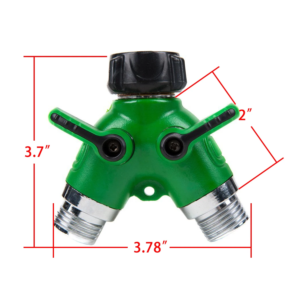 Gesu 3/4'' Hose Splitters Y Shaped 2 Way Hose connectors Valves Water