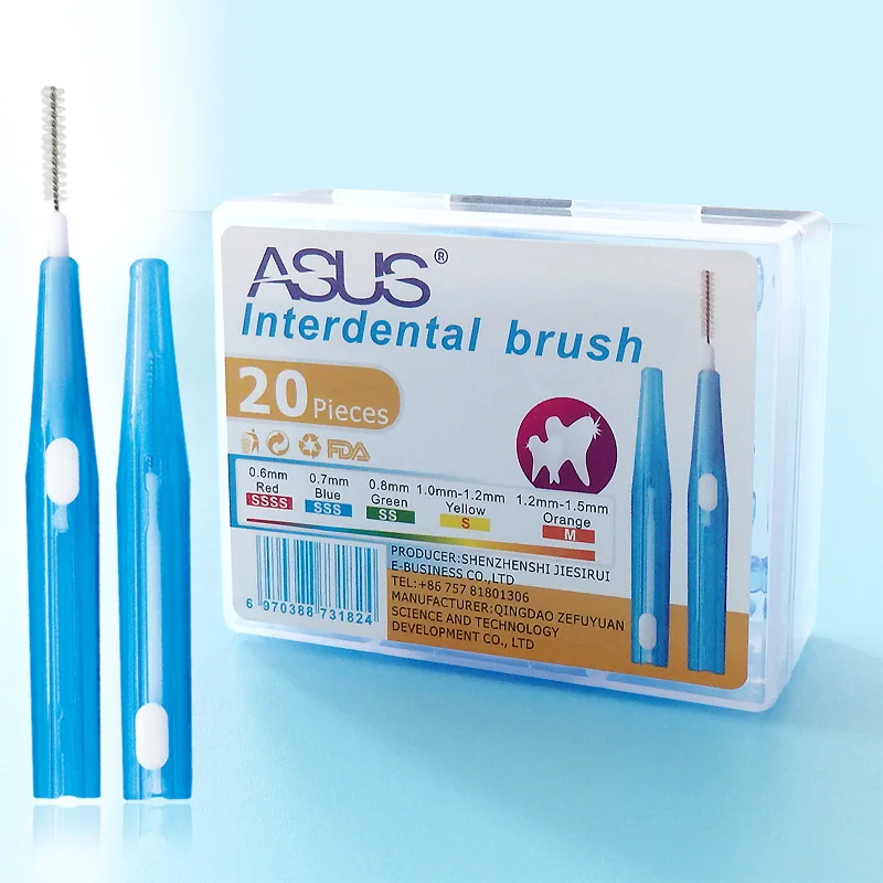 

HTHL-ASUS 20 Pcs/Box 0.7MM adjustable Orthodontic Toothbrush Interdental Brushing Brush Clearance Brush Cleaner