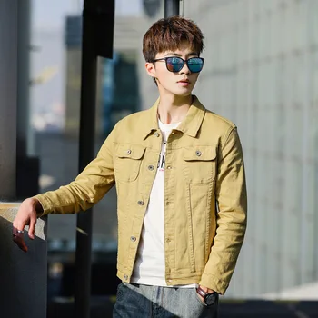 

Idopy Fashion Men's Retro Vintage Washed Denim Jacket Slim Fit Stretchy Jean Jacket Trucker Motorcycle Jackets For Men