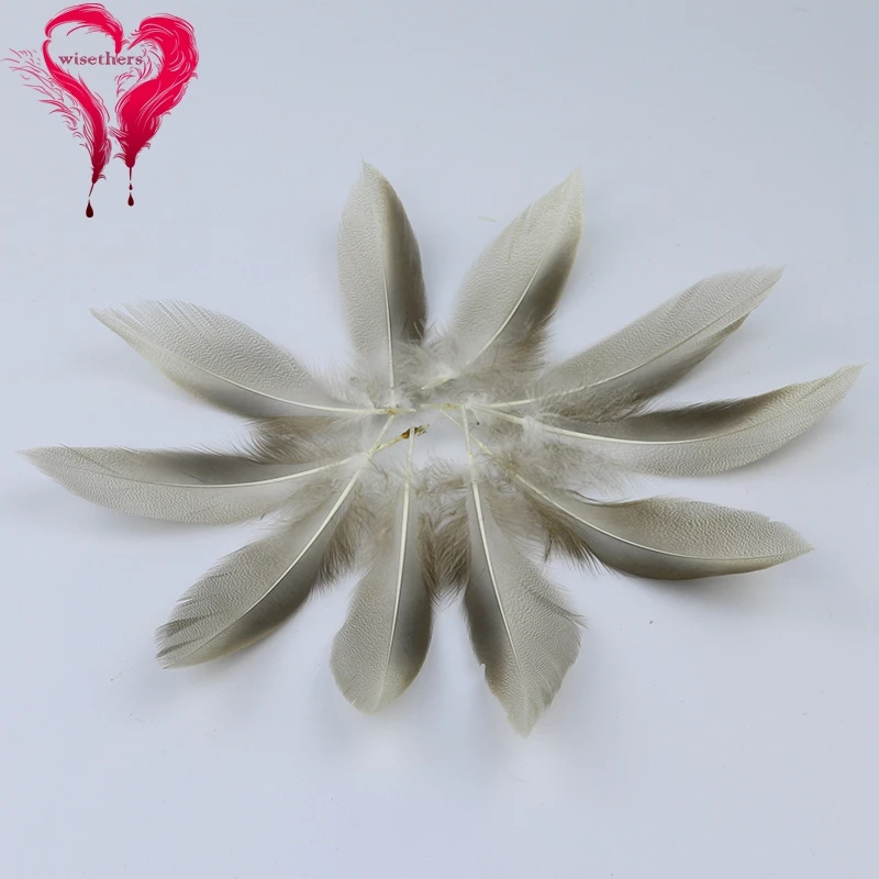 

100 PCS/Lot Size 10-15 CM Cheap Bleached Curly Natural Gray Wild Duck Mallard Feathers For Mask Headdress DIY Crafts Decoration
