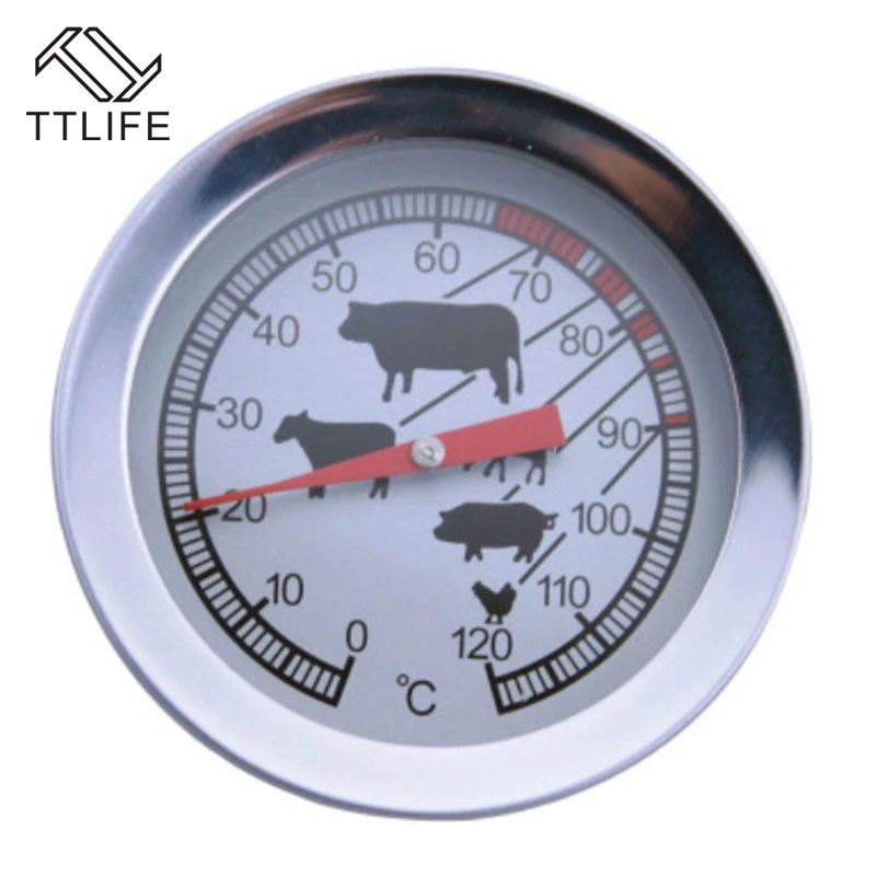 

TTLIFE Stainless Steel BBQ Grill Meat Probe Thermometer Dial Temperature Gauge Gage Kitchen Temperature Tool Cooking Accessaries