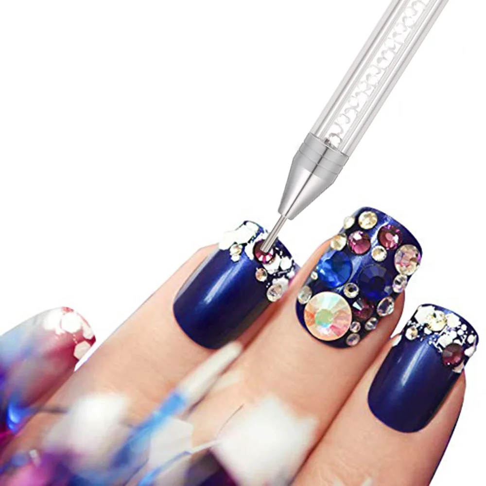 

Dual-ended Nail Dotting Pen Picker Pen Silicone Head Picker Pen Gems Crystals Studs Picker Nail Art Tools DIY Manicure Tool