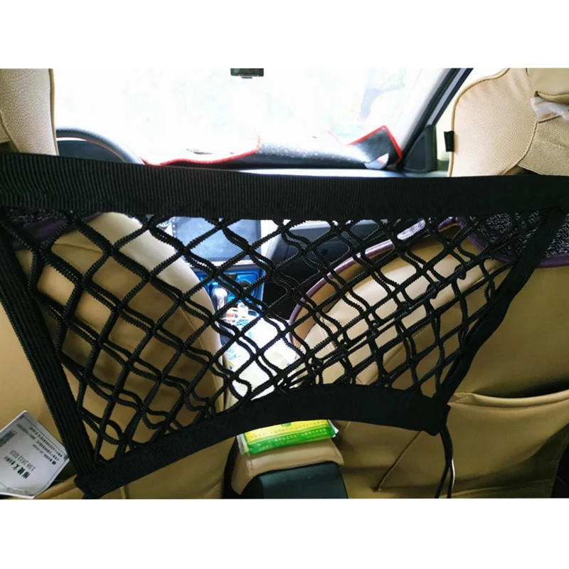 

Car Organizer Seat Back Storage Elastic Car Mesh Net Bag Between Bag Luggage Holder Pocket for Auto Vehicles 30*25cm Car Styling